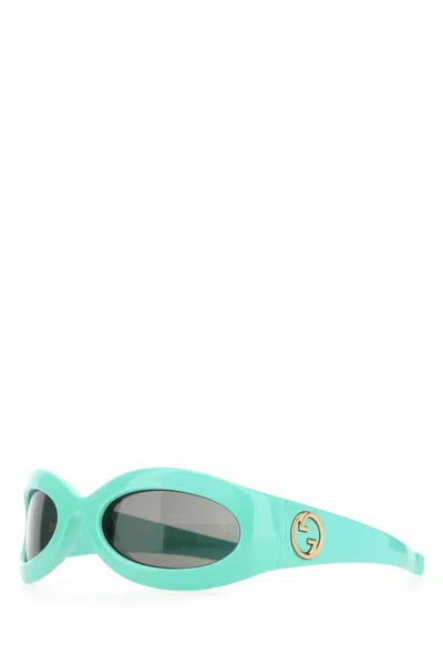 GUCCI GUCCI TURQUOISE ACETATE SUNGLASSES