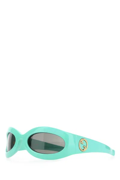 GUCCI WOMEN TURQUOISE ACETATE SUNGLASSES, ONESIZE LUXURY SUNGLASSES FOR WOMEN DARVEYS