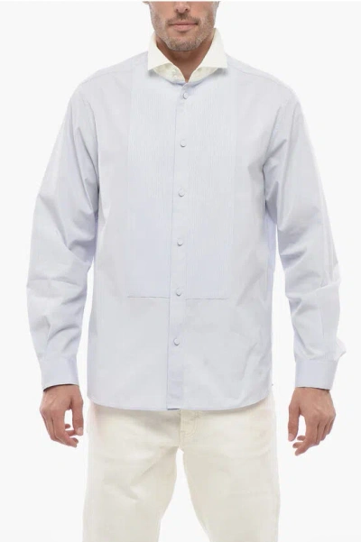 Gucci Tuxedo Shirt With Covered Buttons In White