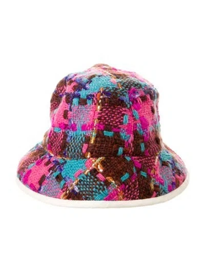 Pre-owned Gucci Tweed Bucket Hat In Pink