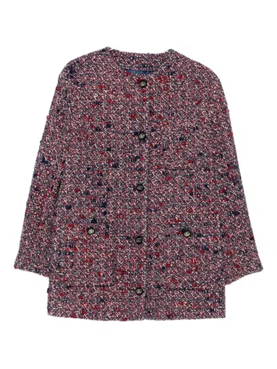Gucci Tweed Button-fastening Jacket In Blue