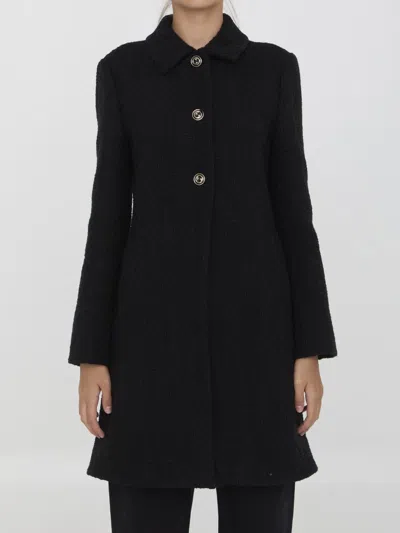 Gucci Tweed Coat In Black