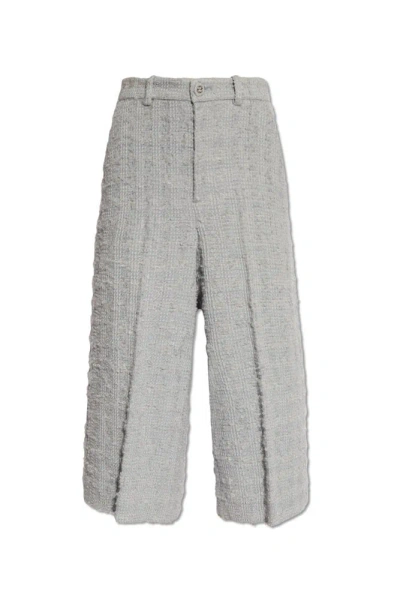 Gucci Tweed Cropped Trousers In Blue