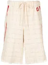 Gucci Tweed Drawstring Shorts In Neutrals