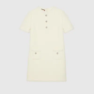 Gucci Dress Wool Tweed Embroidered Trim In Multicolor