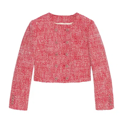 Pre-owned Gucci Tweed Jacket 'red/white' | Women's Size 40
