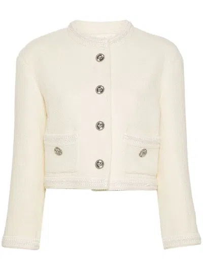 Gucci Wool Blazer With Metal Gg Buttons In Neutrals