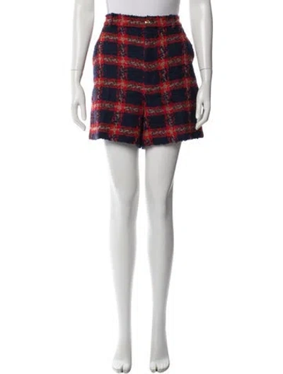 Pre-owned Gucci Tweed Mini Shorts In Blue