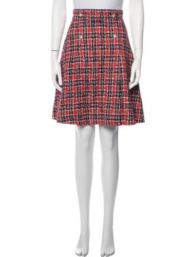 Pre-owned Gucci Tweed Mini Skirt In Red