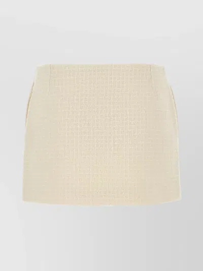 Gucci Tweed Mini Skirt With Button And Pockets In Neutral