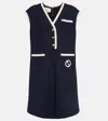 Gucci Tweed Minidress In Admiral Dk Blue/mix