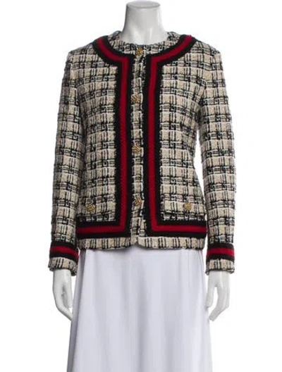 Pre-owned Gucci Tweed Pattern Evening Jacket In Gold