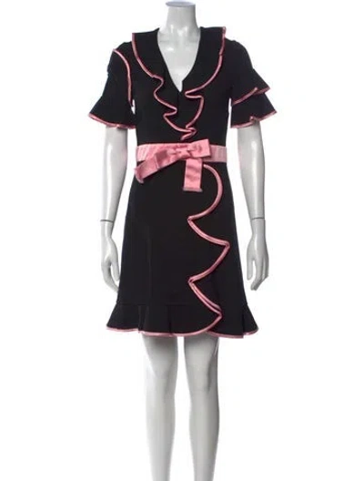 Pre-owned Gucci Tweed Pattern Mini Dress In Black
