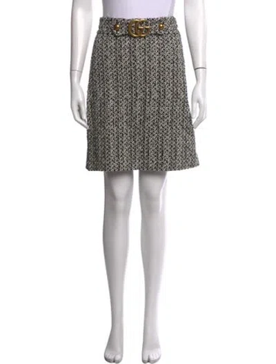 Pre-owned Gucci Tweed Pattern Mini Skirt In Black