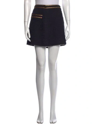 Pre-owned Gucci Tweed Pattern Mini Skirt In Black