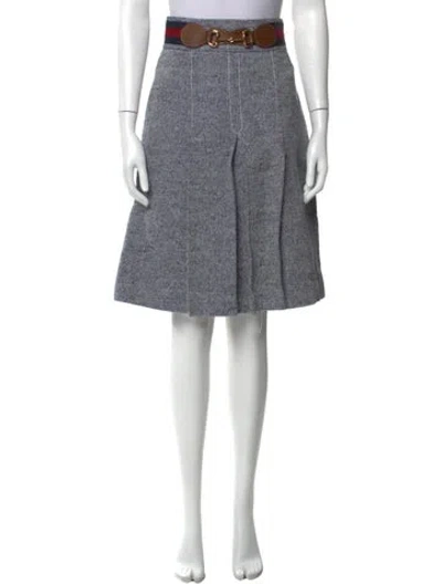 Pre-owned Gucci Tweed Pattern Mini Skirt In Blue