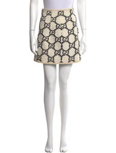 Pre-owned Gucci Tweed Pattern Mini Skirt In Neutral