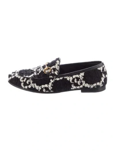 Pre-owned Gucci Tweed Printed Loafers In Multi