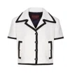 Gucci White Jacket With Short Sleeves In Tweed Woman In White