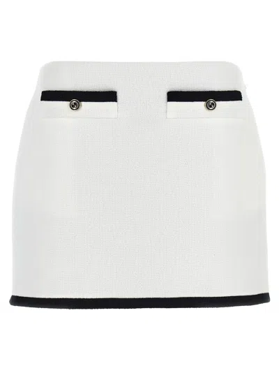 Gucci Cotton Tweed Skirt In White