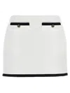 Gucci Cotton Tweed Skirt In White/black