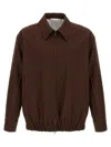 Gucci Men Twill Jacket In Brown
