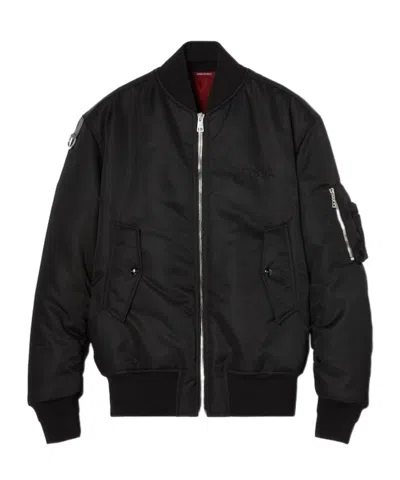 Gucci Twill Nylon Pilot Casual Jacket In Black