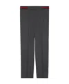 Gucci Twill Web Detailed Trousers In Gray