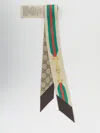Gucci Silk Twilly Scarf Horsebit Print In Multi