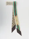 Gucci Silk Twilly Scarf Horsebit Print In Multi