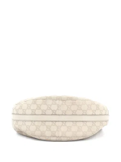 Pre-owned Gucci Twins Ssima Leather Medium Hobo Bag In Neutral