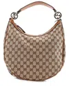 Gucci Twins Hobo Gg Canvas Medium (authentic Pre-loved) In Nude