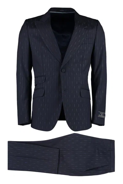 Gucci Two-piece Suit In Wool In Blue