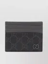Gucci Two-tone Gg Canvas Cardholder In Black