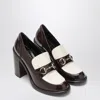 Gucci Two-tone Loafer With Heel And Horsebit Women In Multi