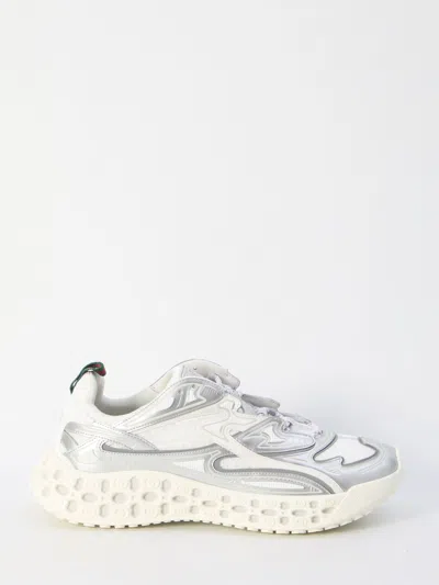 Gucci Two-tone Mesh And Rubber Cub3d Sneakers In Silver