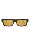 Gucci Two-tone Rectangle-frame Sunglasses In Brown