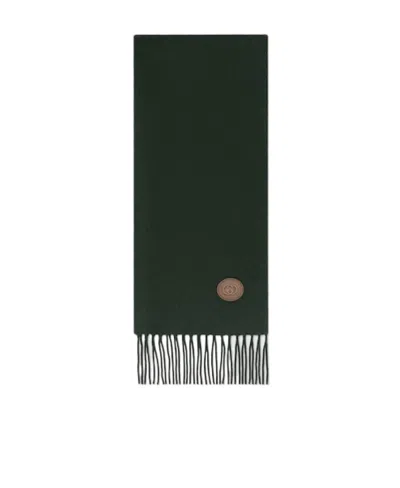 Gucci Two-tone Reversible Cashmere Scarf In Green