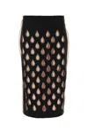 Gucci Cut-out Detailing Silk Skirt In Multicolor