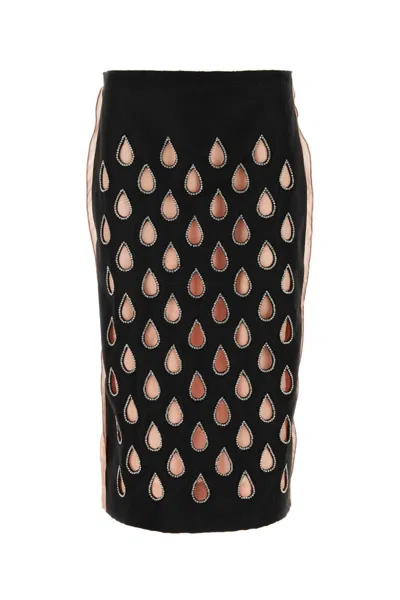 GUCCI TWO-TONE SILK SKIRT