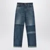 Gucci Two-tone Wide-leg Jeans With Stone-washed Treatment In Blue