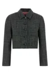 Gucci Wool Blazer Cropped Collar Long Sleeves Pockets In Black