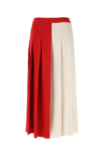 Gucci Women's Two-tone Wool Skirt | Size Small | 727146xkczb Color 9118 In Multicoloured