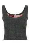 Gucci Wool Knit Tank Top Scoop Neckline In Black