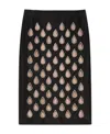 Gucci Cut-out Detailing Silk Skirt In Black