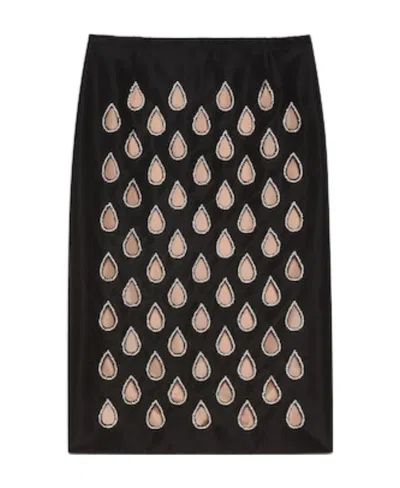 GUCCI GUCCI TWO-TONED CUT OUT DETAILED SKIRT