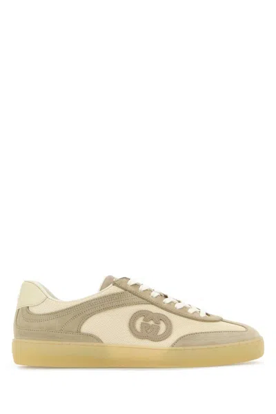 Gucci Two-tone Mesh And Suede Sneaker For Men In Multi