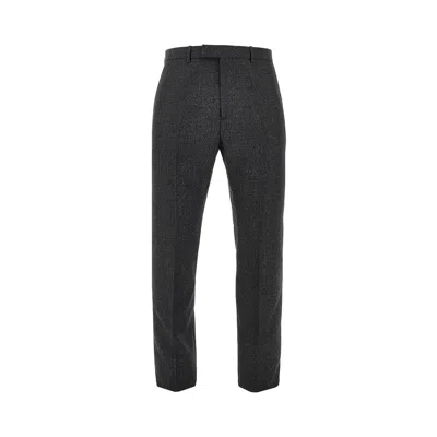 Gucci Dark Grey Wool Blend Pant In Brown