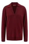 Gucci Polohemd Aus Ultrafeiner Wolle In Burgundy