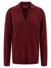 Gucci Ultrafine Wool Polo Shirt In Burgundy